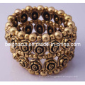 Flower Alloy Bangle Antique Gold Plating